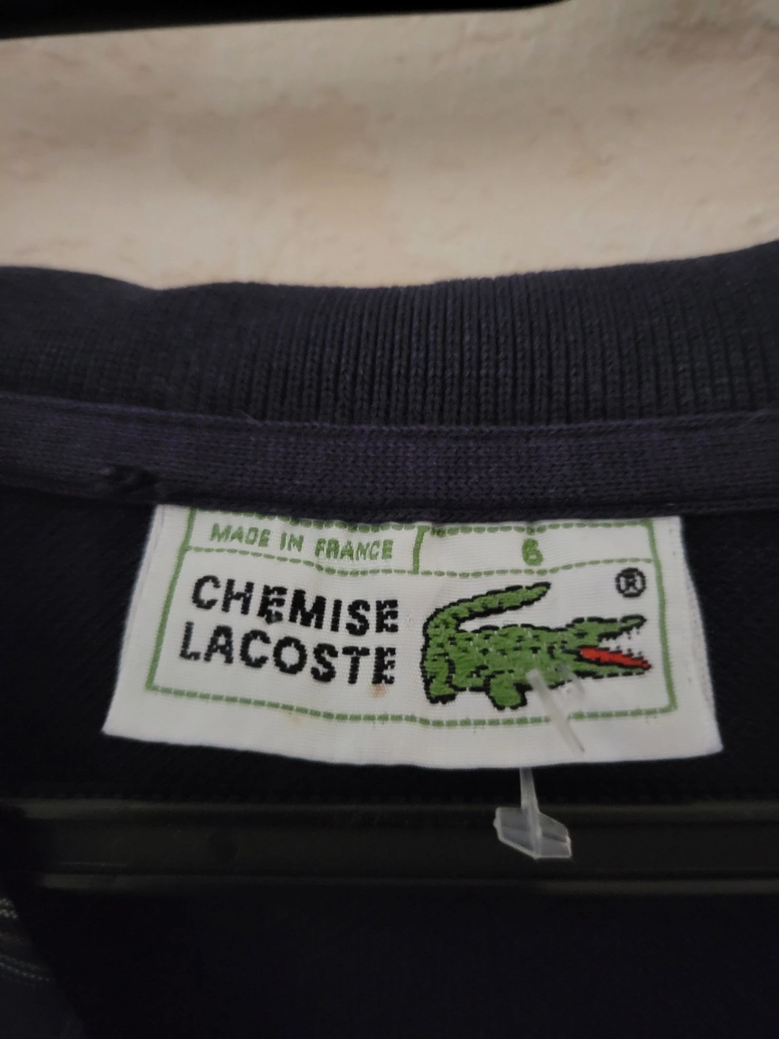 Vintage Lacoste Shirt Polo – Made in France – Tartan Details – Size 6 (L/XL) – photo 5